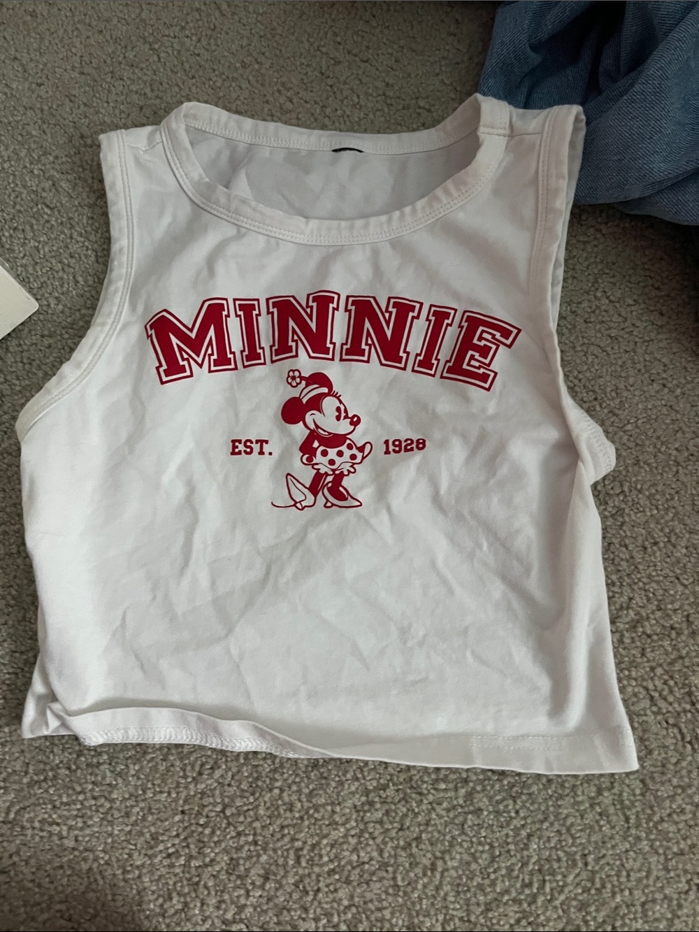 Disney Minnie Graphic Tank Top - White & Red